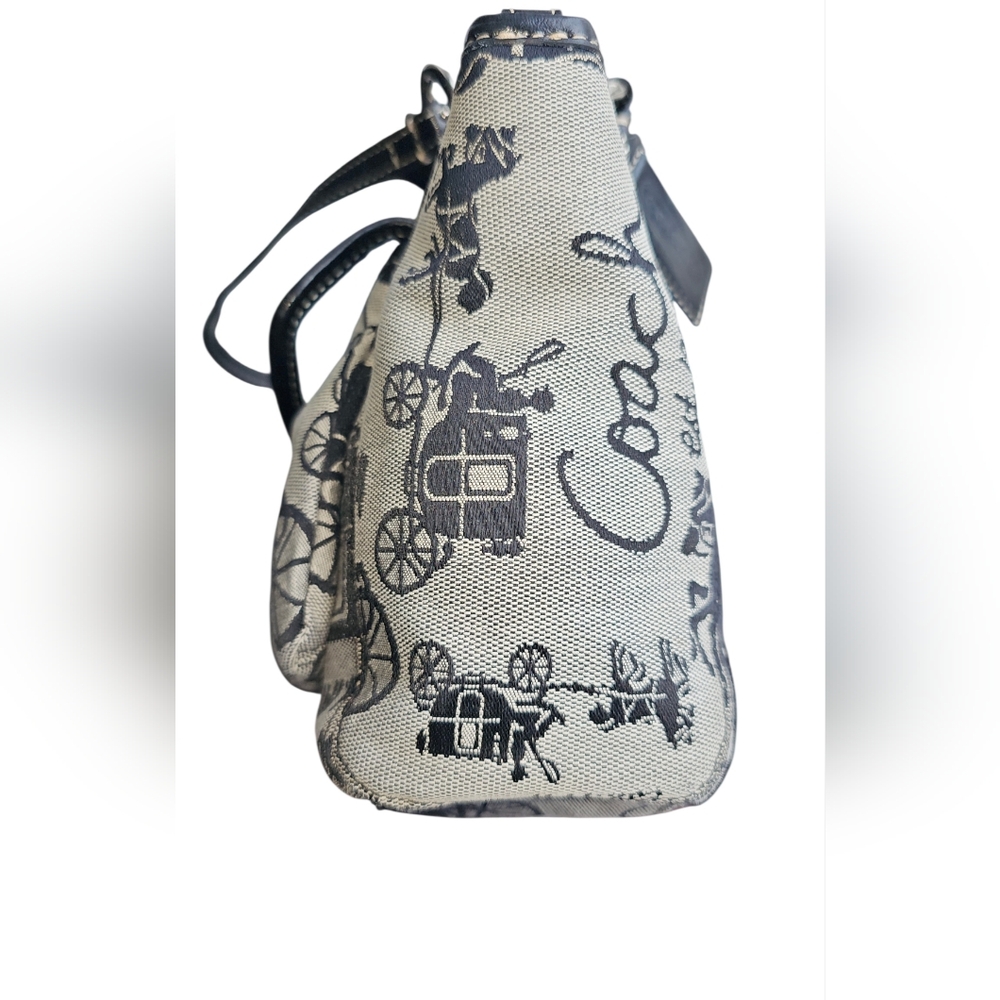 COACH Leah Horse & Carriage Print Turnlock Satchel Convertible Crossbody Bag - Picture 11 of 12